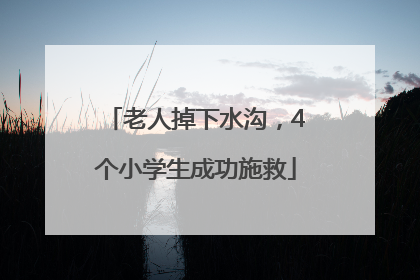 老人掉下水沟，4个小学生成功施救
