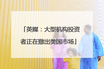 英媒：大型机构投资者正在撤出美国市场