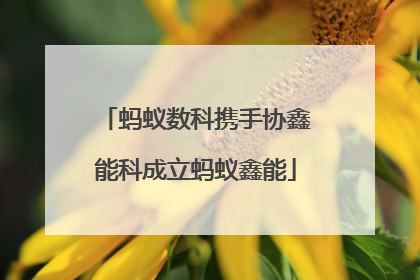 蚂蚁数科携手协鑫能科成立蚂蚁鑫能