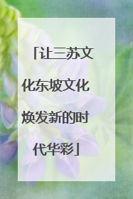 让三苏文化东坡文化焕发新的时代华彩