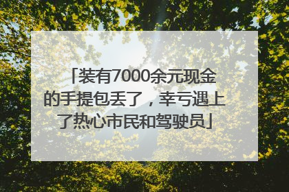 装有7000余元现金的手提包丢了，幸亏遇上了热心市民和驾驶员