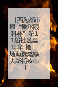 西海都市报“爱尔眼科杯”第11届社区嘉年华 第二场海选燃爆大新街夜市