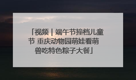 视频｜端午节撞档儿童节 重庆动物园萌娃看萌兽吃特色粽子大餐