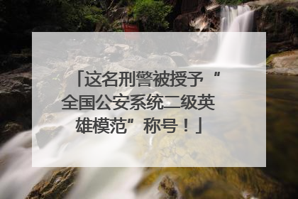 这名刑警被授予“全国公安系统二级英雄模范”称号！
