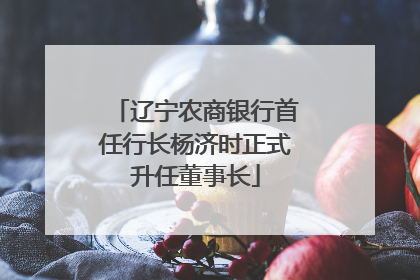 辽宁农商银行首任行长杨济时正式升任董事长