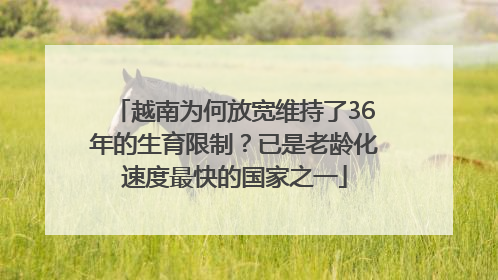 越南为何放宽维持了36年的生育限制？已是老龄化速度最快的国家之一