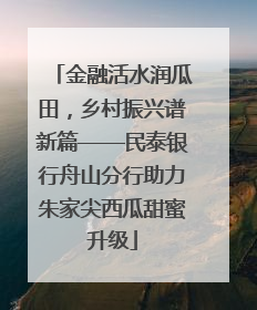 金融活水润瓜田，乡村振兴谱新篇——民泰银行舟山分行助力朱家尖西瓜甜蜜升级