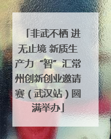 非武不栖 进无止境 新质生产力“智”汇常州创新创业邀请赛（武汉站）圆满举办