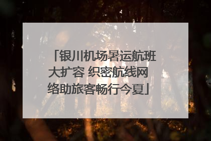 银川机场暑运航班大扩容 织密航线网络助旅客畅行今夏