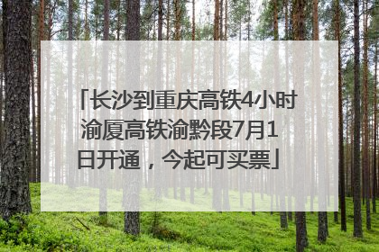 长沙到重庆高铁4小时 渝厦高铁渝黔段7月1日开通，今起可买票