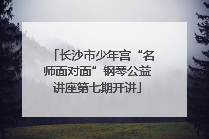 长沙市少年宫“名师面对面”钢琴公益讲座第七期开讲