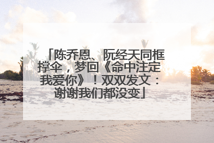 陈乔恩、阮经天同框撑伞，梦回《命中注定我爱你》！双双发文：谢谢我们都没变