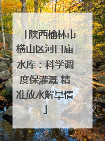 陕西榆林市横山区河口庙水库：科学调度保灌溉 精准放水解旱情