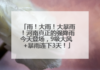 雨！大雨！大暴雨！河南真正的强降雨今天登场，9级大风+暴雨连下3天！