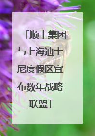 顺丰集团与上海迪士尼度假区宣布数年战略联盟