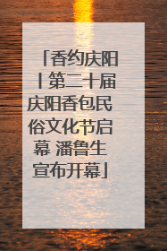 香约庆阳丨第二十届庆阳香包民俗文化节启幕 潘鲁生宣布开幕