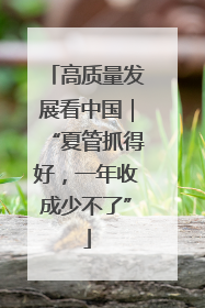 高质量发展看中国｜“夏管抓得好，一年收成少不了”