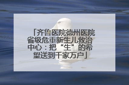 齐鲁医院德州医院省级危重新生儿救治中心：把“生”的希望送到千家万户