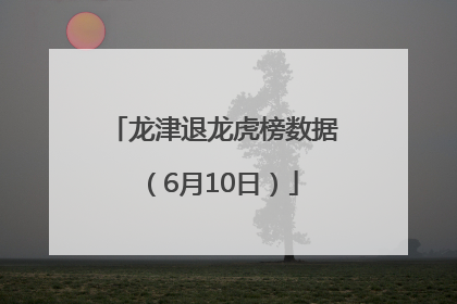 龙津退龙虎榜数据（6月10日）