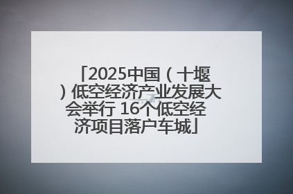 2025中国（十堰）低空经济产业发展大会举行 16个低空经济项目落户车城
