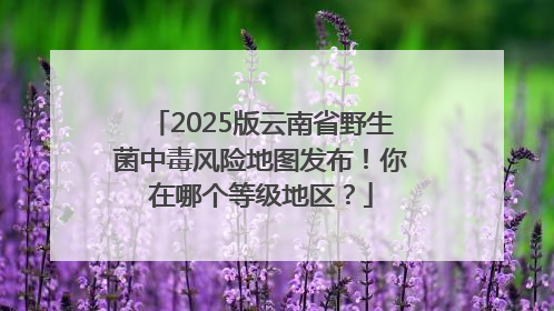 2025版云南省野生菌中毒风险地图发布！你在哪个等级地区？