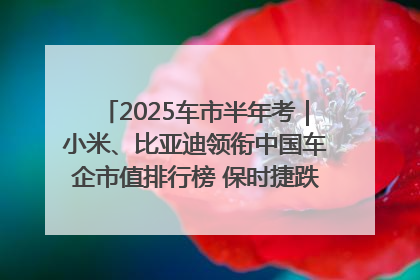 2025车市半年考｜小米、比亚迪领衔中国车企市值排行榜 保时捷跌出全球TOP10