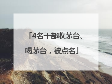 4名干部收茅台、喝茅台，被点名
