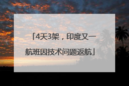 4天3架，印度又一航班因技术问题返航