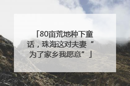 80亩荒地种下童话，珠海这对夫妻“为了家乡我愿意”