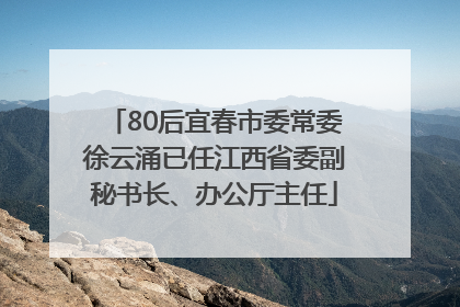 80后宜春市委常委徐云涌已任江西省委副秘书长、办公厅主任